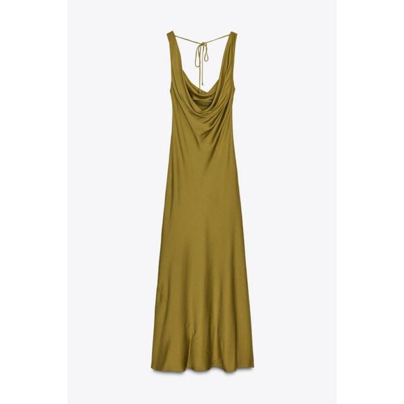 ZARA ZW COLLECTION SATIN LONG DRESS - Picture 7 of 8